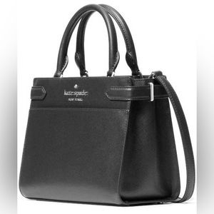 Kate Spade New York Staci Small Saffiano Leather Satchel Bag in Black